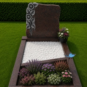 Licht Labrador met golfmodel letterplaat en bloemstrook